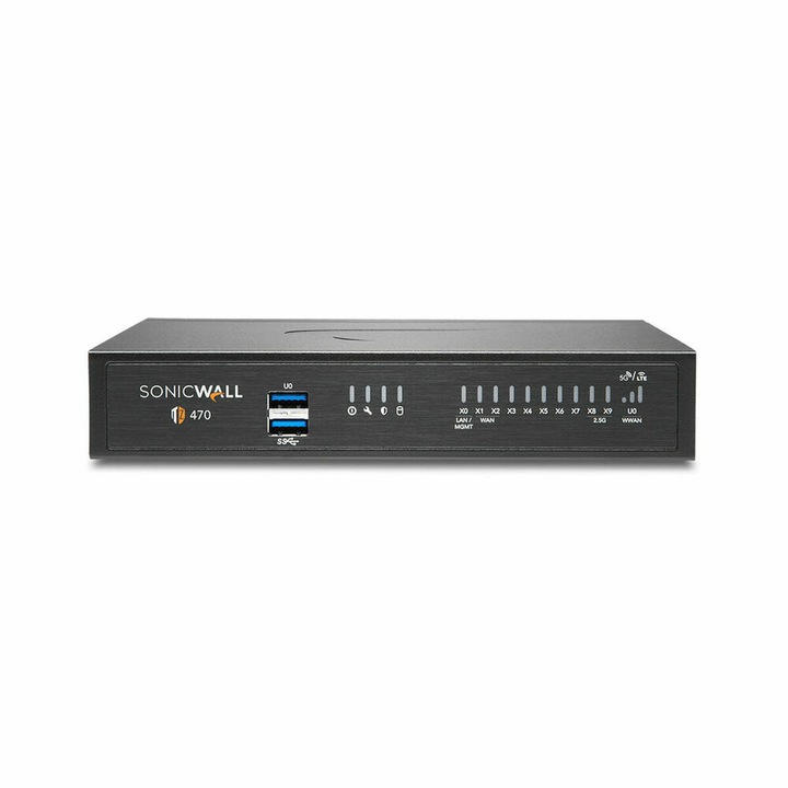 Безжичен рутер SonicWall TZ470, Anti-Spyware, 3500 Mbps