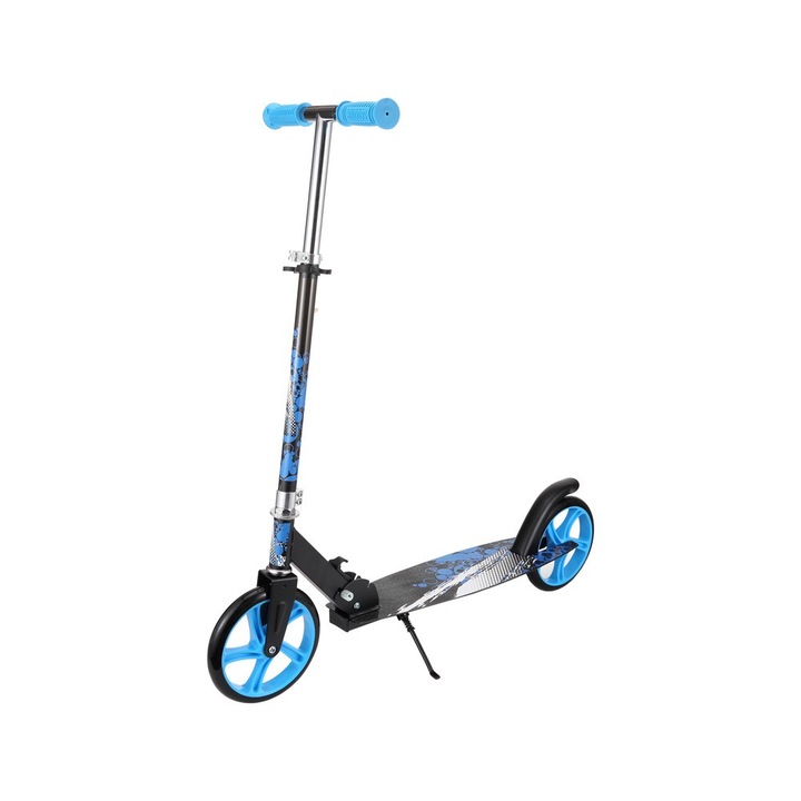 NOVOKIDS™ Storm Camo PRO roller gyerekeknek és tinédzsereknek, Maximum 100 kg, Super Brake funkció, állítható magasságú fogantyú, kerékátmérő 200 mm, Kék álcázás