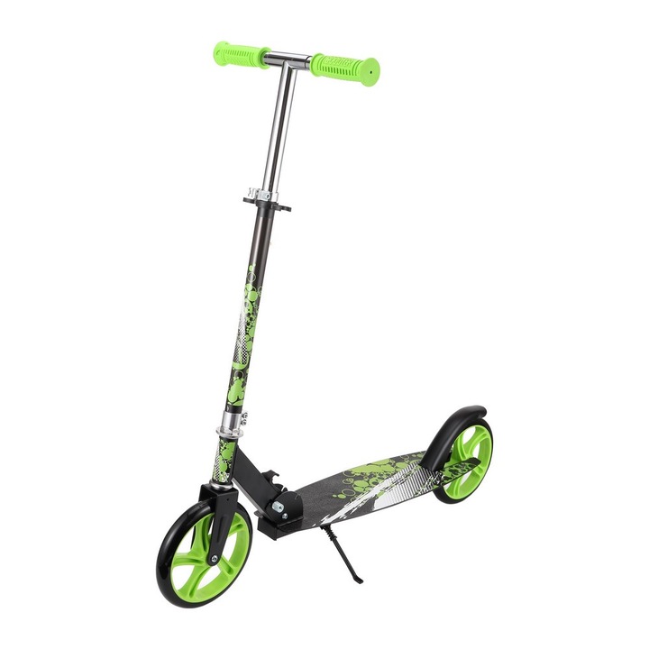 NOVOKIDS™ Storm Camo PRO roller gyerekeknek és tinédzsereknek, Maximum 100 kg, Super Brake funkció, állítható magasságú fogantyú, kerékátmérő 200 mm, zöld terepszínű