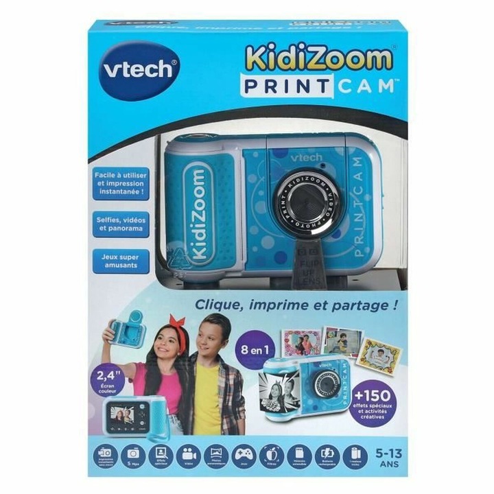Цифров фотоапарат за деца, Vtech KidiZoom, пластмаса, USB, син