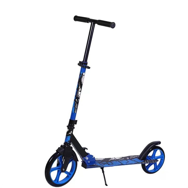 NOVOKIDS™ Funky Camo PRO roller gyerekeknek és tinédzsereknek, Maximum 100 kg, Super Brake funkció, Első kerék átmérője 230 mm, Blue Camouflage