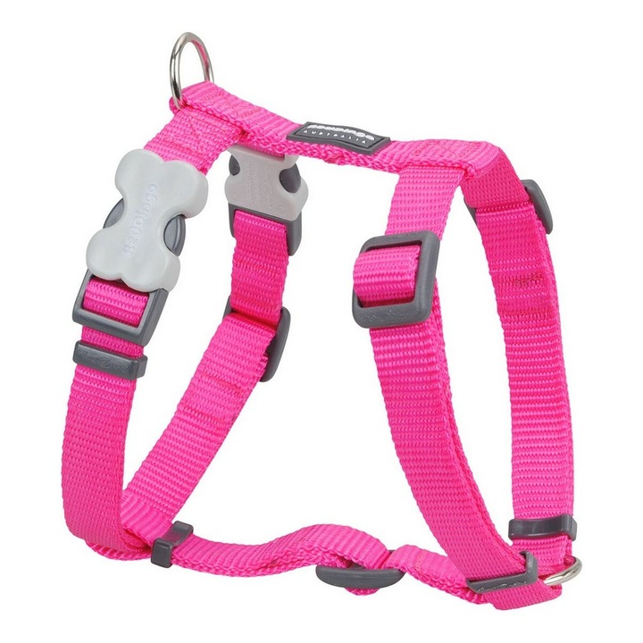 Ham pentru caini Red Dingo, Leio, ajustabila 25-39cm, fucsia, 12mm
