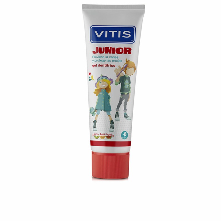 Паста за зъби Vitis Junior, плодов вкус, за мъже и жени, 75 мл
