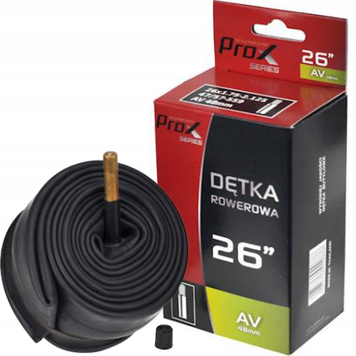 Camera Bicicleta, Prox, 26x1.75-2.125, 47/57-559, Presta Valva 48 mm, Negru
