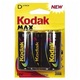 2 db Kodak LR20 alkáli elem, 1,5V