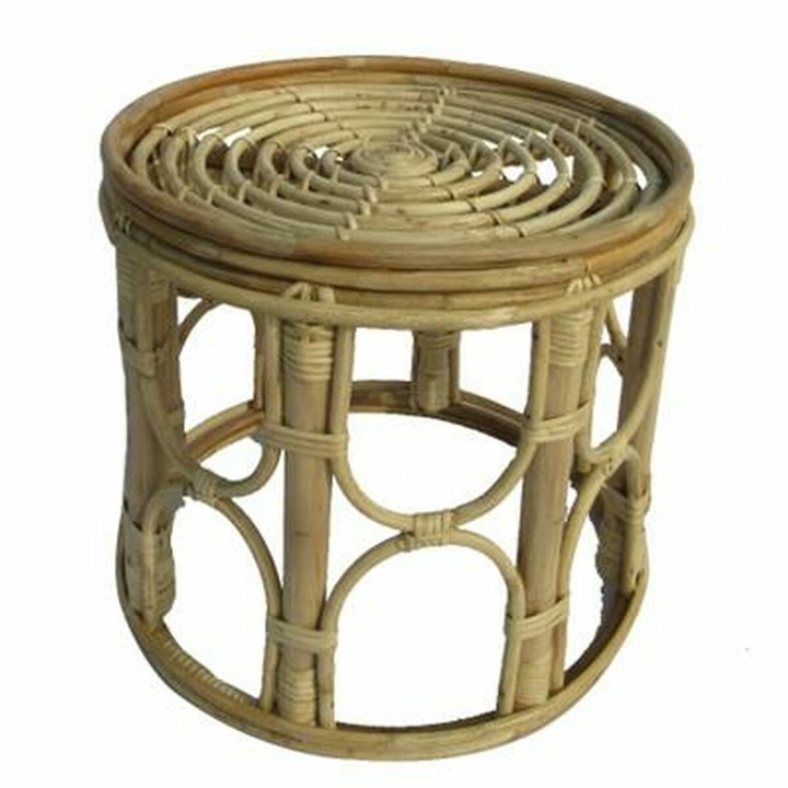 Помощна маса DKD Home Decor, естествен ратан, 38x38x38см