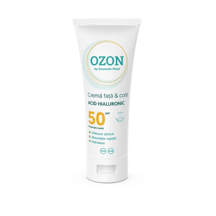 Ozon, Crema fata & corp Acid hialuronic SPF 50, 100 ml, Cosmetic Plant