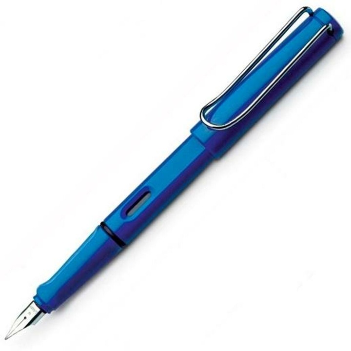 Stilou Lamy Safari, plastic, varf din inox, ergonomic, albastru, 150x20x20 mm
