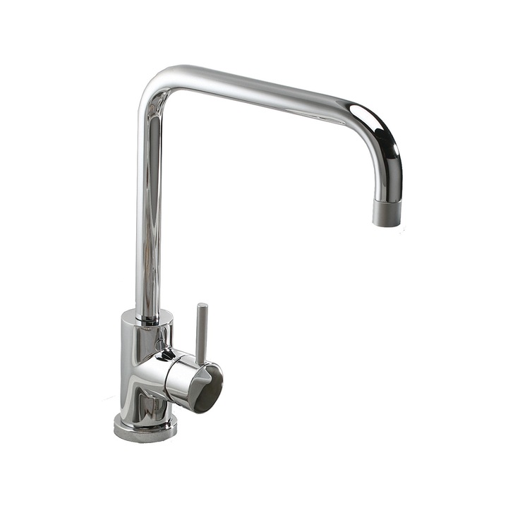 Смесител за кухня Alveus OZ, Висок въртящ се чучур, Керамичен патрон, Хром