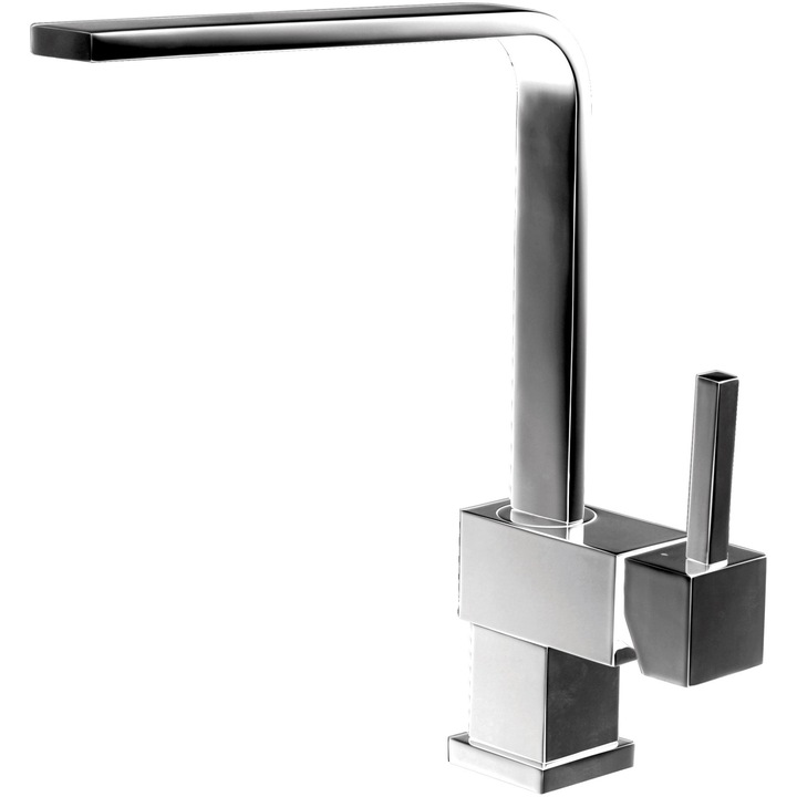 Смесител за кухня Alveus Laguna, Висок въртящ се чучур, Керамичен патрон, Хром