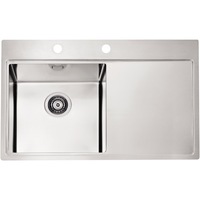 Chiuveta bucatarie Alveus Pure 40, cuva stanga, finisaj satinat, dim 790 x 525 mm, adancime cuva 205 mm, sifon Quick Close inclus, Inox