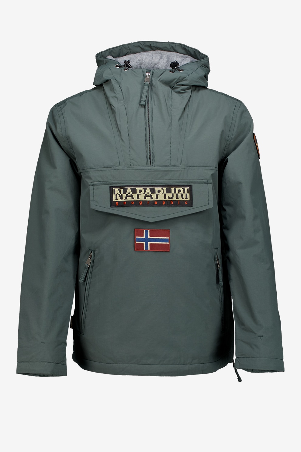 Napapijri, Geaca cu logo, fara inchidere Rainforest, Verde englez