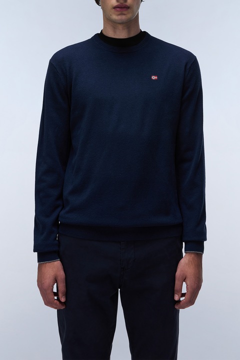 Napapijri, Pulover tricotat fin din lana Damavand, Bleumarin