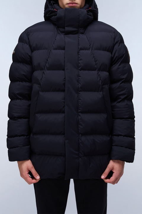 Napapijri, Geaca cu gluga si aspect matlasat, Negru