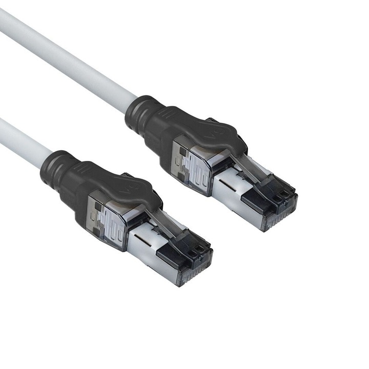 Hálózati patch kábel ACT S/FTP, CAT6a, RJ-45 - RJ-45, 3,0 m, Réz vezetékek, szürke