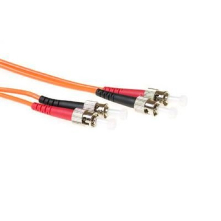 Cablu fibra optica, ACT, Multimode OM2, duplex, conectori ST, 50m, Multicolor