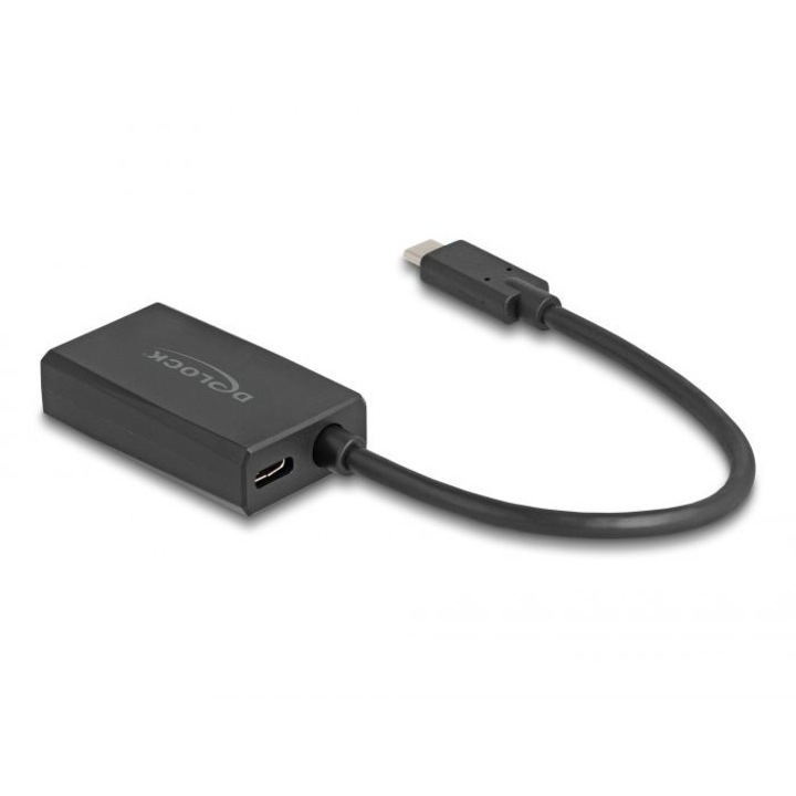 Адаптер DeLock DisplayPort женски към USB Type-C мъжки 4K с PD 85W, черен