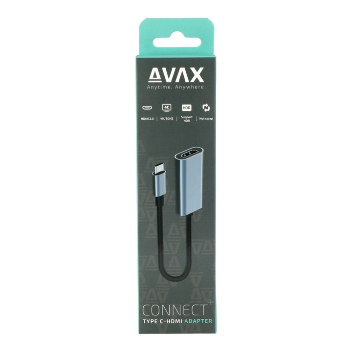 Adaptor Avax AD603 CONNECT+ Tip C HDMI 4K/60Hz aluminiu