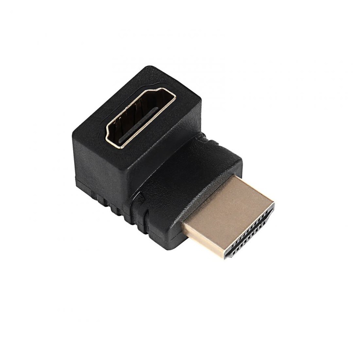 Adaptor video Akyga AK-AD-70, HDMI-M/HDMI-F, 90 grade, Ultra HD 4K, negru