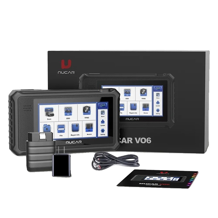 Automatikus diagnosztikai teszter, Mucar, VO6, 28 visszaállítási funkció, többnyelvű, többmárka, számítógépes csatlakoztathatóság