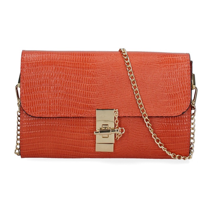 Viola Castellani, Geanta crossbody de piele, Portocaliu