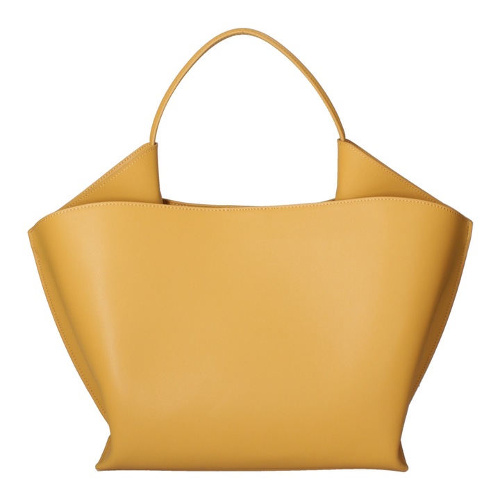 Viola Castellani, Geanta tote de piele cu bareta detasabila, Galben