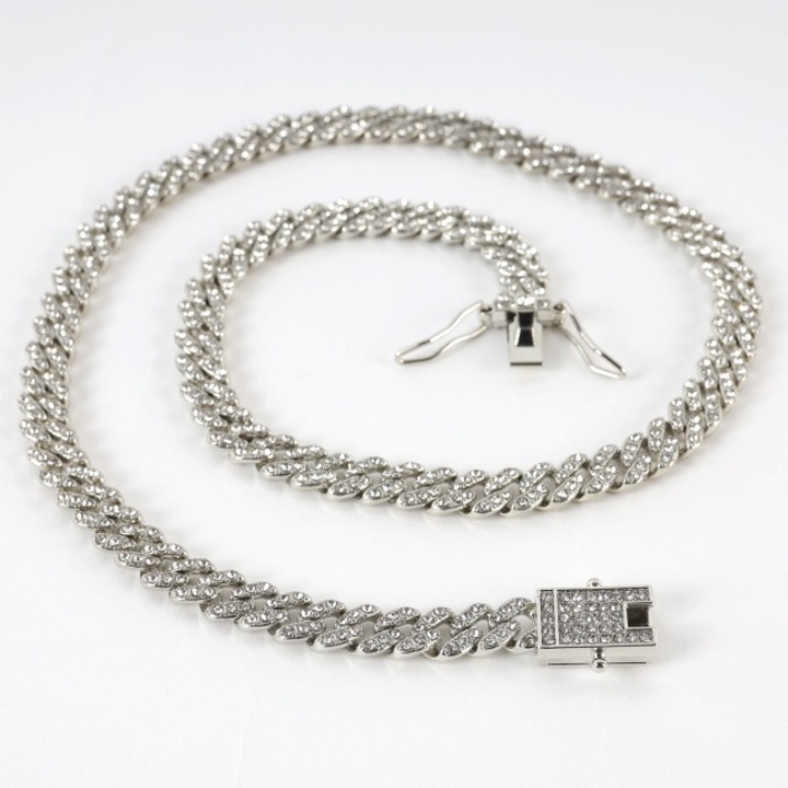 Bratara lant Sunmostar, aliaj durabil, 45g, argintiu