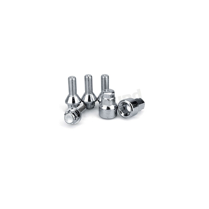 Set 4 bucati suruburi de siguranta Simoni Racing, 12x1,25 28mm, argintiu