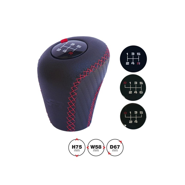 Buton de schimbator Simoni Racing Slick, negru cu cusaturi rosii