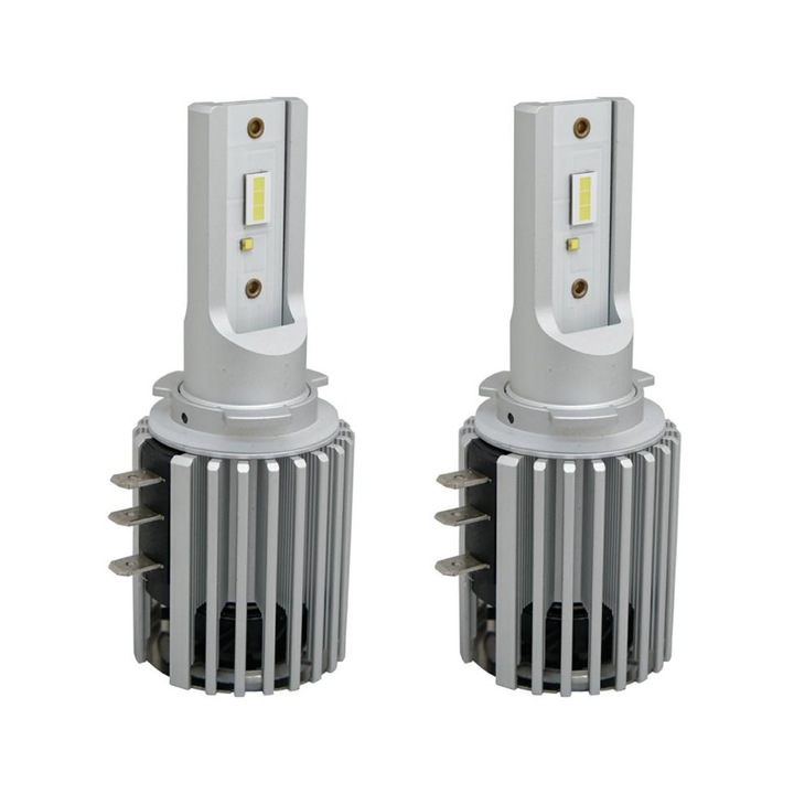 Set 2 becuri auto Simoni Racing, H15 9-36V 25W, 5000K, 5000lm, cu ventilator