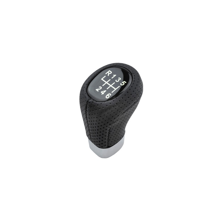 Sebességváltó gomb BMW E81/E82/E87/E90/E91/E92/E93, NTY, 6 sebesség, fekete/króm, 1 db