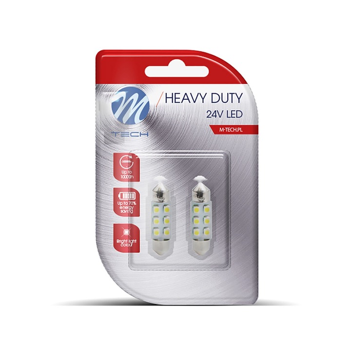 M-Tech LED Izzók, 24V, 0.24W, 36mm, Kék