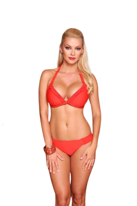 Pyramid fodros push-up bikini, piros, 80C