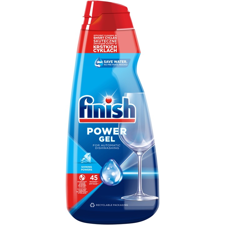 Препарат за съдомиялна Finish Max Power Gel Fresh, 900 мл