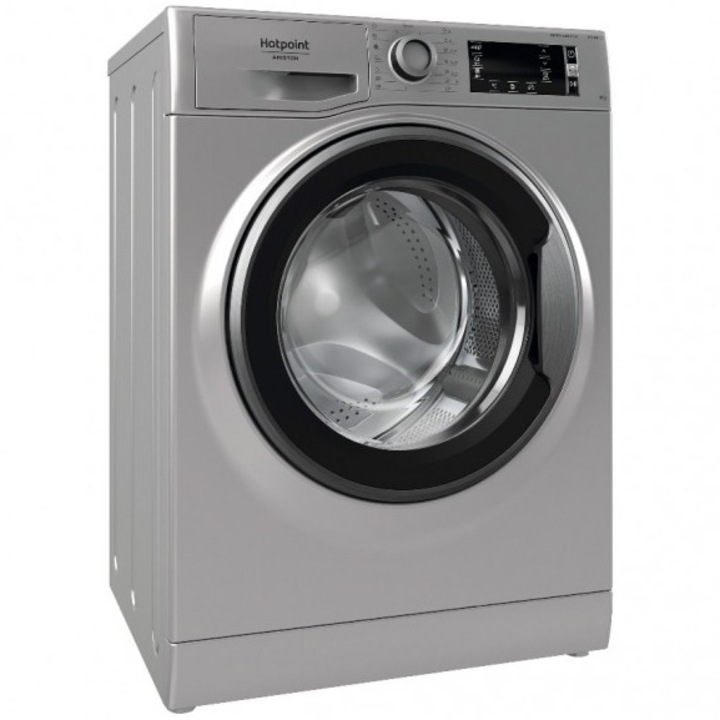 Пералня Hotpoint ActiveCare NLCD 948 SS A EU N, 9 кг, 1400 об/мин, Пране със студена вода, Child lock, Предпране, Клас A, Сребрист