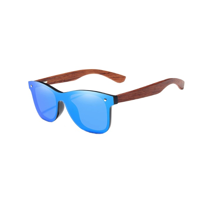 Ochelari de Soare Wayfarer Mirror Blue Polarizati, Toc, Saculet si Laveta pentru curatare Protectie UV400