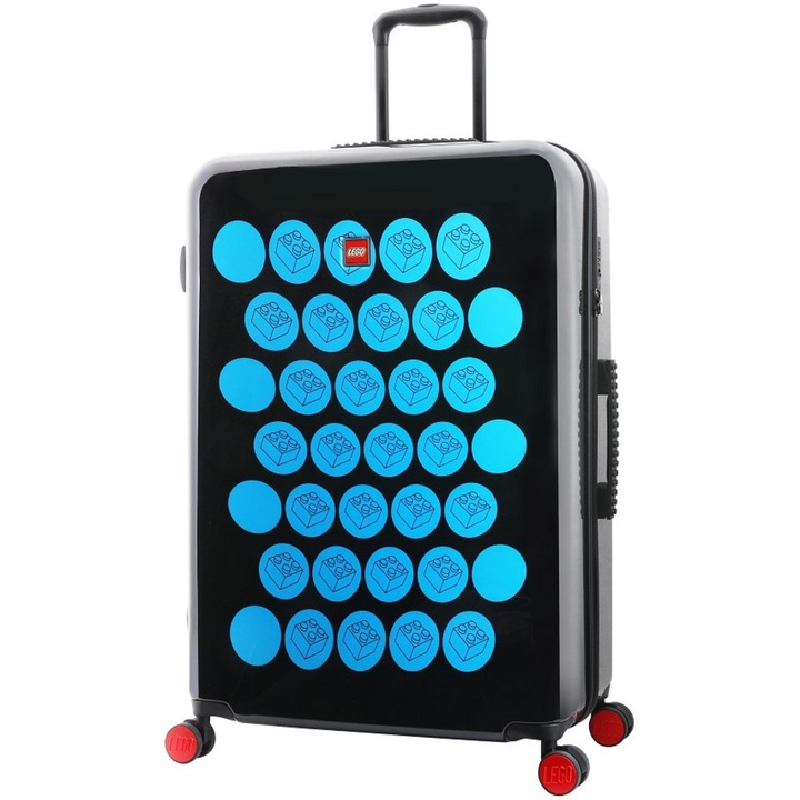 Куфар Lego Brick Dots, 76.5 x 52.5 x 29 см, ABS, 100 литра, 4.5 кг, Черен