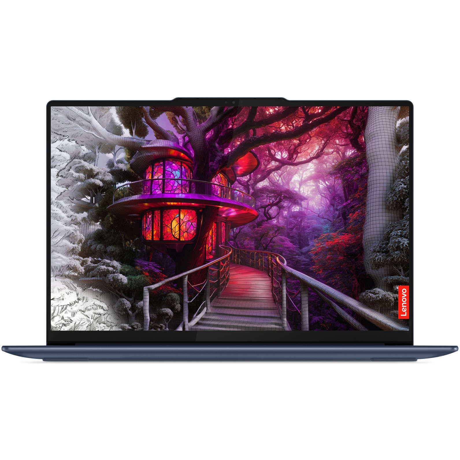 Laptop ultraportabil Lenovo Yoga Slim 7 14Q8X9 cu procesor Qualcomm® Snapdragon® X Elite X1E-78-100 pana la 3.4GHz, 14.5", 3K, OLED, Touch, 32GB LPDDR5x, 1TB SSD, Qualcomm® Adreno™ GPU, Windows 11 Pro, Cosmic Blue, 3Y Courier/Carry-in upgrade