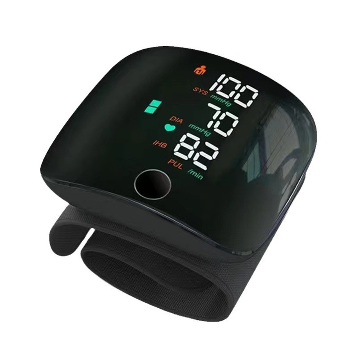 LXNZUHN ръчен апарат за кръвно налягане, голям LCD екран, 99 памет, глас, 3 цвята фон, бял, 15x8.5x12cm
