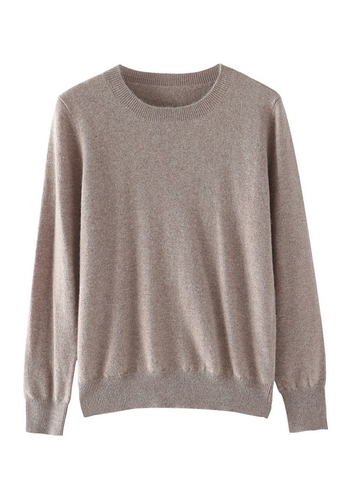 Női pulóver, egy QingHe Cashmere, 30% kasmír 70% merinó gyapjú, sötétszürke, Barna