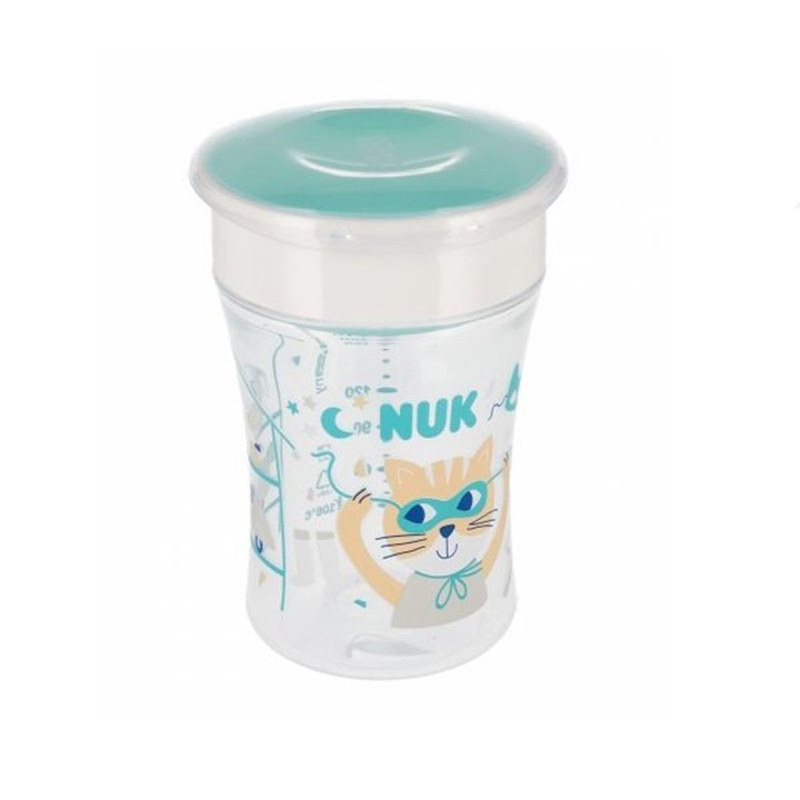 Чаша против разливане 230 ml Nuk Magic Cup 10751138-1, Зелена 9-12 месеца 14+