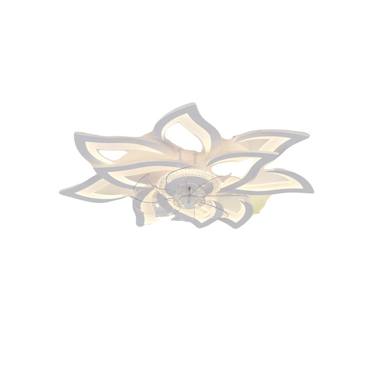 Вентилатор за таван с LED светлини, IRALAN DX10-FAN, 8 перки, димируем, дистанционно управление, многоцветен