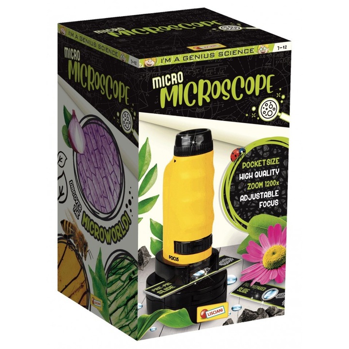 Microscop educational Lisciani I'm a Genius, portabil, +7 ani, 135x55x155mm