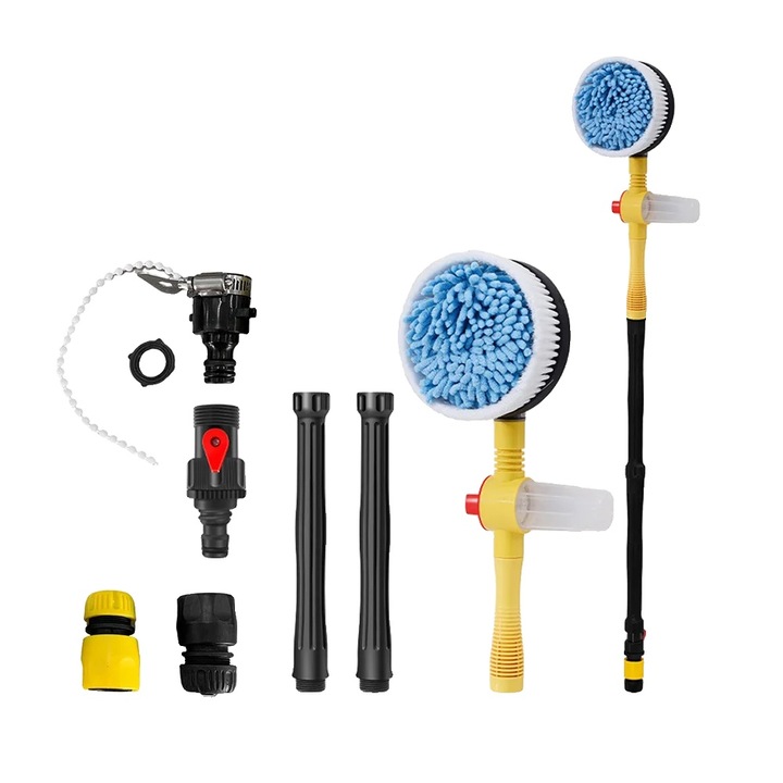 Set de perii pentru spalat masina, rotire 360°, curatare la presiune inalta
