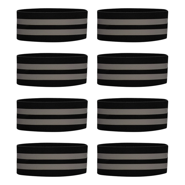 Комплект от 8 светлоотразителни ленти, QttvbTna, висока видимост, регулируеми, черни