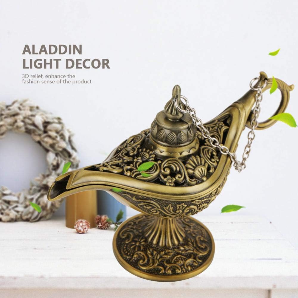 Lampa Vintage Aladdin Magic Genie, Metal Sculptat, Design Elegant