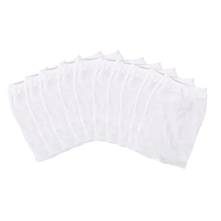 Комплект от 10 филтърни торби за басейн, QttvbTna, Найлон, За многократна употреба, 13 x 22 см, Бял