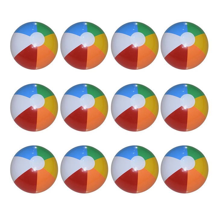 Minge de plaja, Cozevdnt, set 12 buc, PVC, multicolor, 40cm