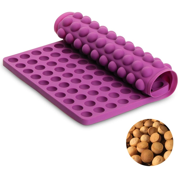 Tava de copt din silicon QttvbTna, design cu butoni, non-stick, rezistenta la temperaturi -40 pana la 230°C, lavabila in masina de spalat.