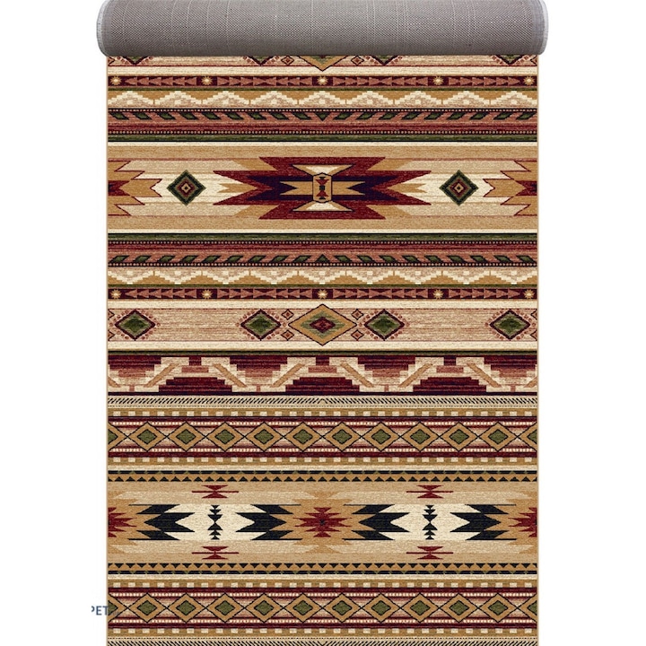 Пътека Classic, Home Vista, Lotos 15080, Бежов/Бордо, 60x100 см